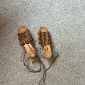 Dolce Vita- Tan and brown sandals with lace up detailing